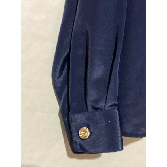 Jennifer Moore Womens Button Up Shirt Blue Long Sleeve Collar Pockets Plus 16 - Picture 3 of 4